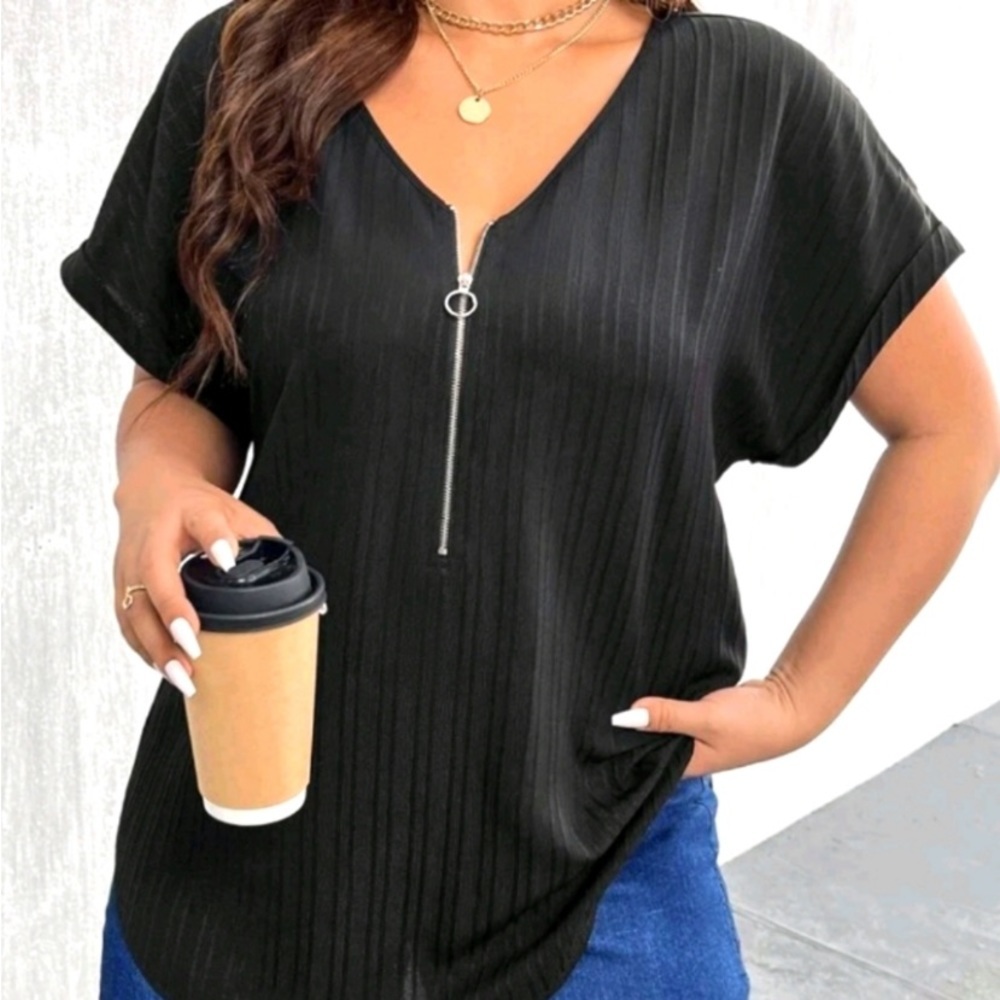 Half Zip Blouse. Size 3X